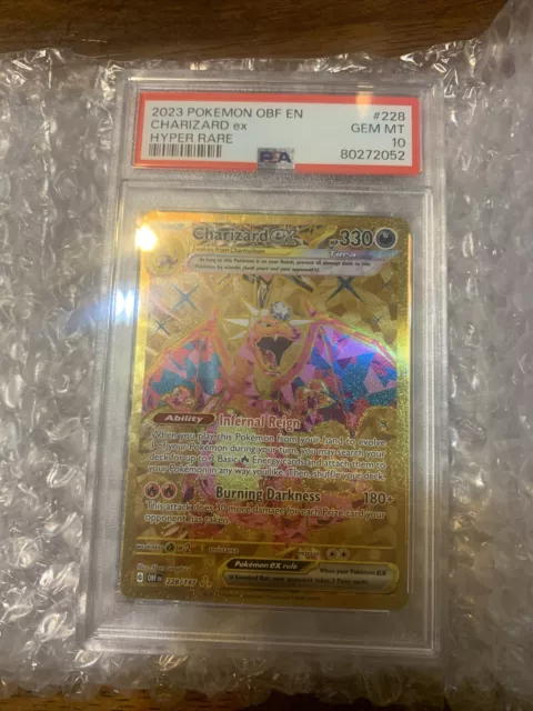 Charizard ex 228 PSA 10 Hyper Rare Obsidian Flames Pokemon Gem Mint Secret Gold!