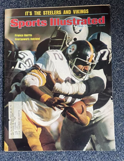 Vintage 1975 SPORTS ILLUSTRATED PITTSBURGH STEELERS FRANCO HARRIS Cover