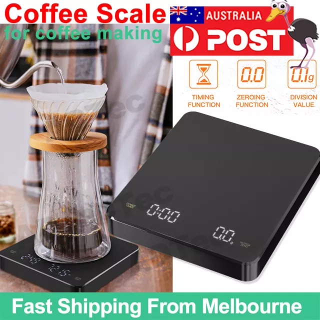 Digital Coffee Scale with Timer 3000g/0.1g, High Precision