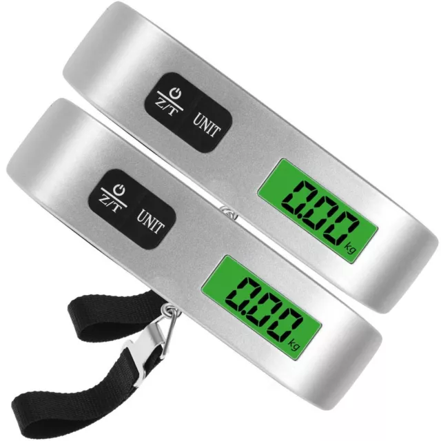 2-Pack Luggage Scale 110lb 50kg Portable Travel LCD Digital Hanging Weight