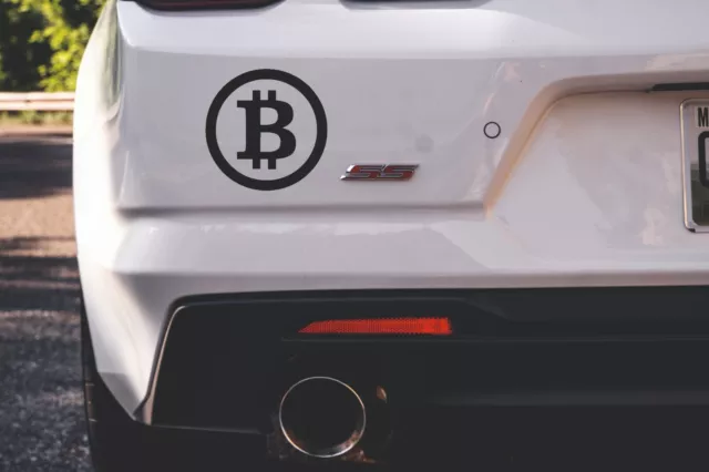 Bitcoin BTC Logo Self Adhesive Vinyl Sticker Laptop Car Shop Van Wall Window