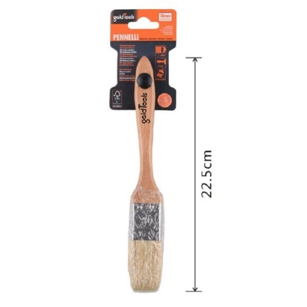 Pennello Piatto 22.5cm Con Manico Legno Setole Morbide Per Pittura Vernice 90203