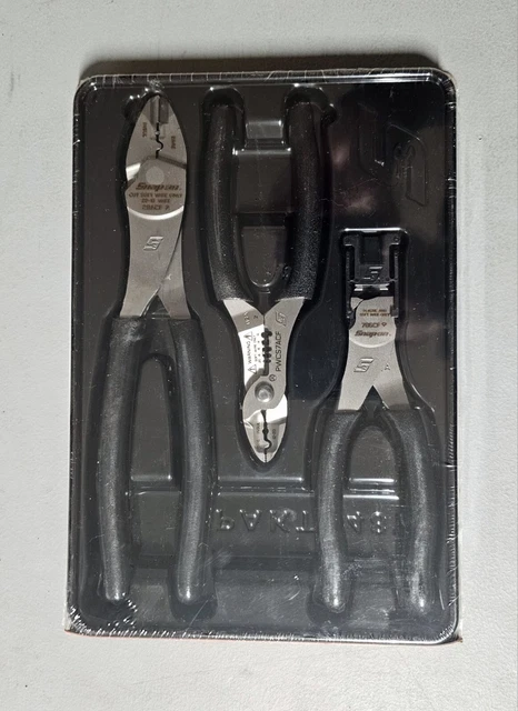 New Snap-On Black 3 pc Wire Cutter, Terminal Crimper, Diagonal Flush Cut