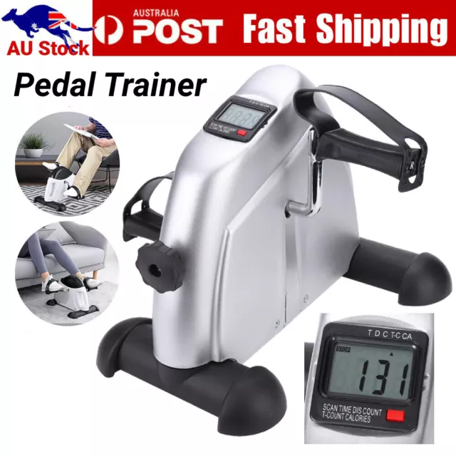 Mini Pedal Exerciser Gym Bike Fitness Exercise Cycle Leg/Arm w/ LCD Display Gym
