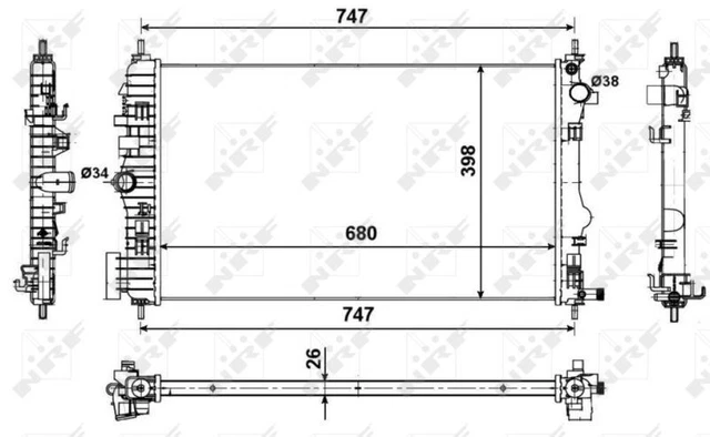 Radiateur, refroidissement moteur NRF 59084 pour Opel