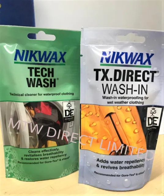 NIKWAX TECH WASH TX DIRECT POUCH TWIN PACK Clothing Waterproofing waterproofer