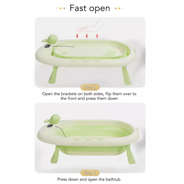 (1)TUWEI Baby Folding Bathtub Thickened Extended Folding Baby Temperature