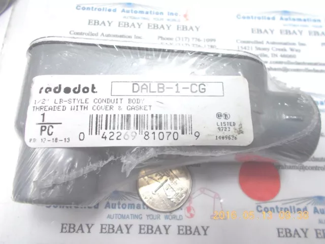 Red Dot DALB-1-CG Conduit Body w/Cover & Gasket 1/2" LB-Style