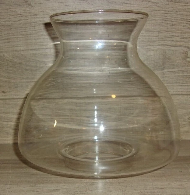 Vintage 6" Clear Glass Squatty Mushroom Chimney Hurricane Globe Shade