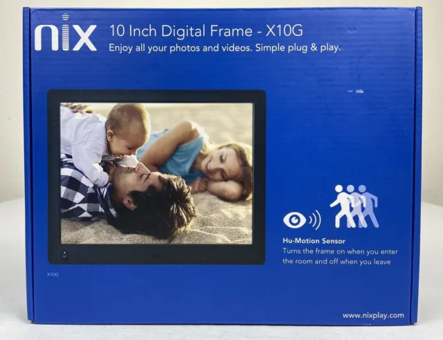 NIX 10 inch Digital Frame X10G Photo & HD Video 720p with Hu-Motion Sensor