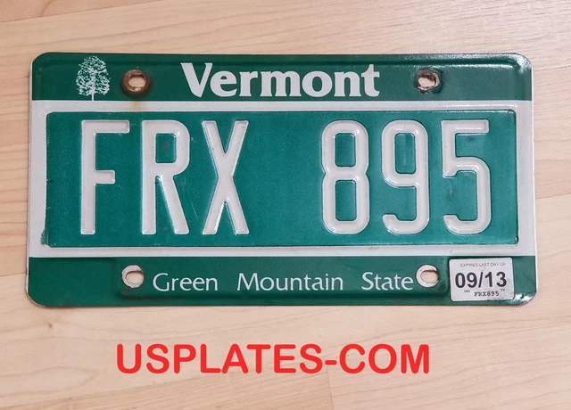 Plaque D'immatriculation Américaine Authentique - Vermont, HWT 386, Aluminium