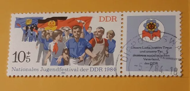 One 1984 East Germany,  DDR Stamp , Cold War Era GDR , Old German Stamp