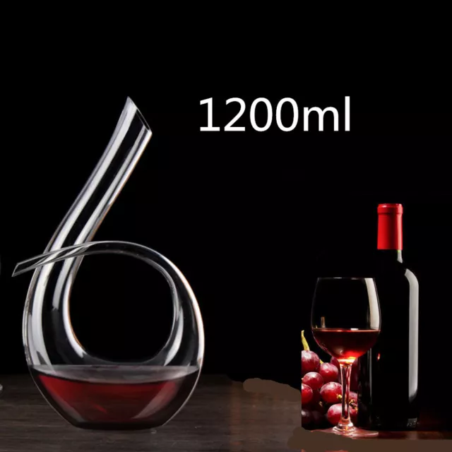 Lead-Free Glass Wine Carafe Hand Made Red Wine Decanter Carafe 1200ML NEW