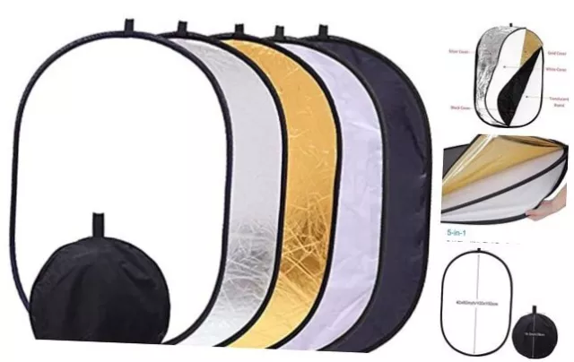 40"x60"/Photo Video Studio Multi Collapsible Disc Lighting Reflector 100x150cm