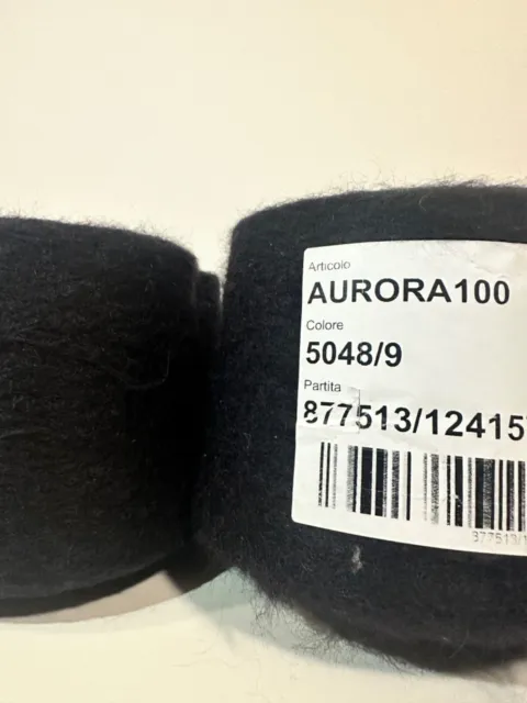 Filato AURORA Nero. Peso 1000g.67%superkidmohair,5%lana,28%nylon.Nm10.000.