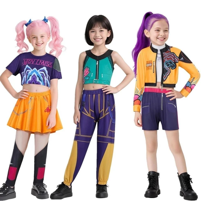 Disfraz K-pop Rumi Para Mujer – Conjunto De Chaqueta, Top Y Shorts Elásticos, Ideal Para Cosplay, Carnaval, Halloween Y Fiestas Temáticas
