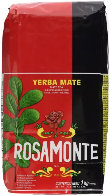 ROSAMONTE Yerba Mate Tee Tradicional aus Argentinien mit Stängel und Pulver