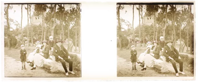 France Family c1930 Photo Stereo Plate Vintage V33L19n 2