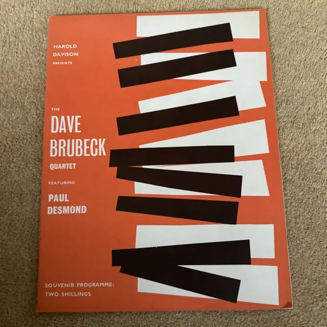 The Dave Brubeck Quartet -  1961 Vintage Souvenir Tour Programme Ft Paul Desmond