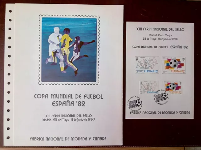 Documento Filatélico España 1980 Fnmt 10. Mundial Fútbol 82 + Hoja Recuerdo