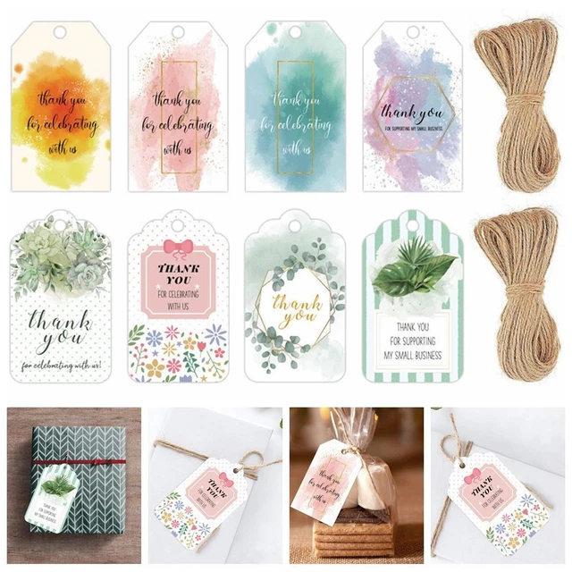Patrón Regalo Decoración Envoltura Etiquetas Colgantes con Cuerdas Etiquetas de Gracias