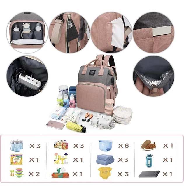 Land Traveling Share Diaper Bag Backpack Pink 4