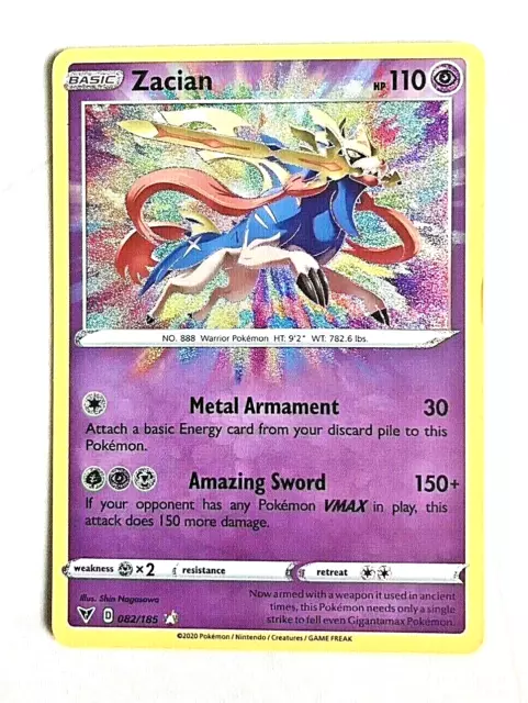 Zacian Amazing Rare 082/185 Vivid Voltage Holo Pokemon Card