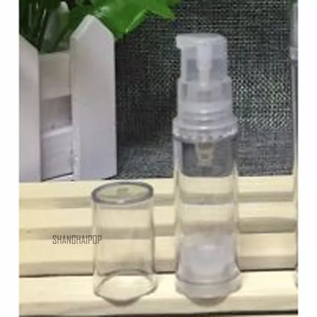 5 X Plastic Clear Pump Vacuum Lotion Liquid Bottles Makeup Dispenser Tube 5/10ML
