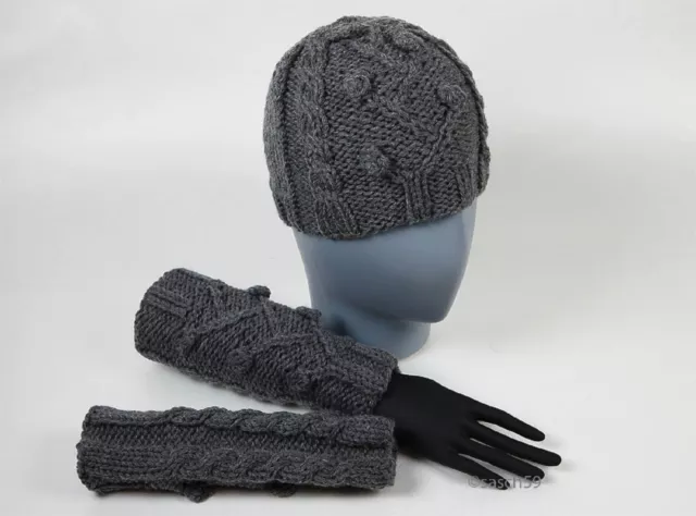 Armstulpen Pulswärmer handgestrickte Stulpen Handstulpen Wolle Handarbeit Neu H1