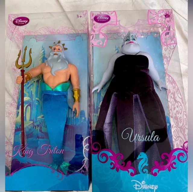 Ursula And King Trident  Disney Store Doll Set