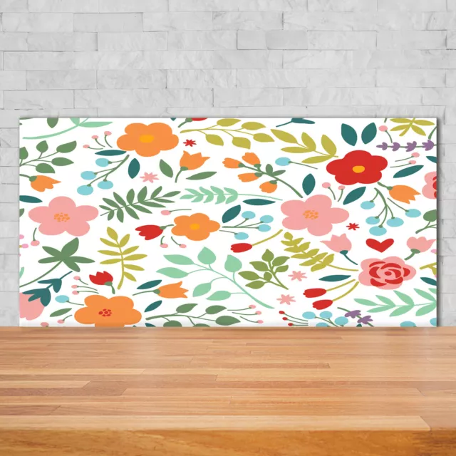 Moderno Protector Contra Salpicaduras de Vidrio 140x70 Ilustración de flores