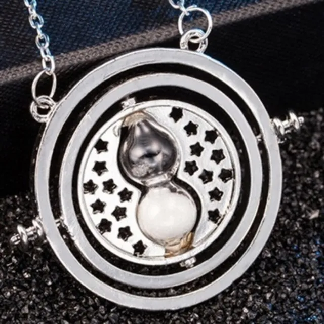 Harry Potter Silver Time Turner Pendant Disney Jewelry Witch Craft Occult Retro 2