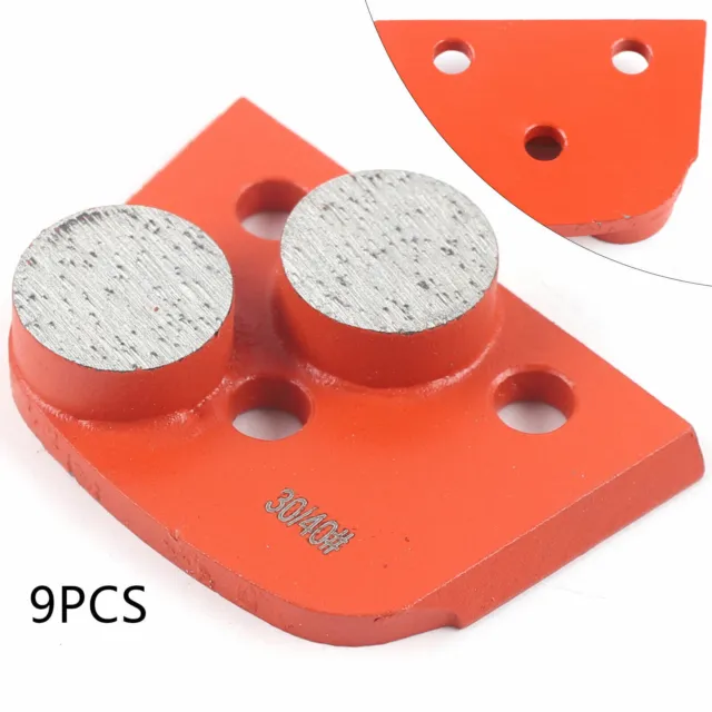 9x Grinder Wheel Grit 30/40 Concrete Floor Grinder Diamond Grinding Disc Pad Red