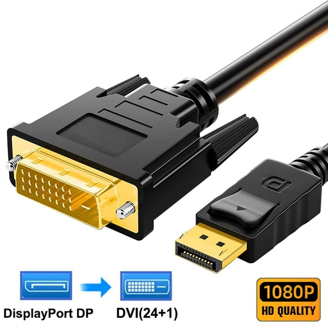 HD 1080P DisplayPort Adaptateur DP à DVI convertisseur DP à DVI 24 + 1 Câble
