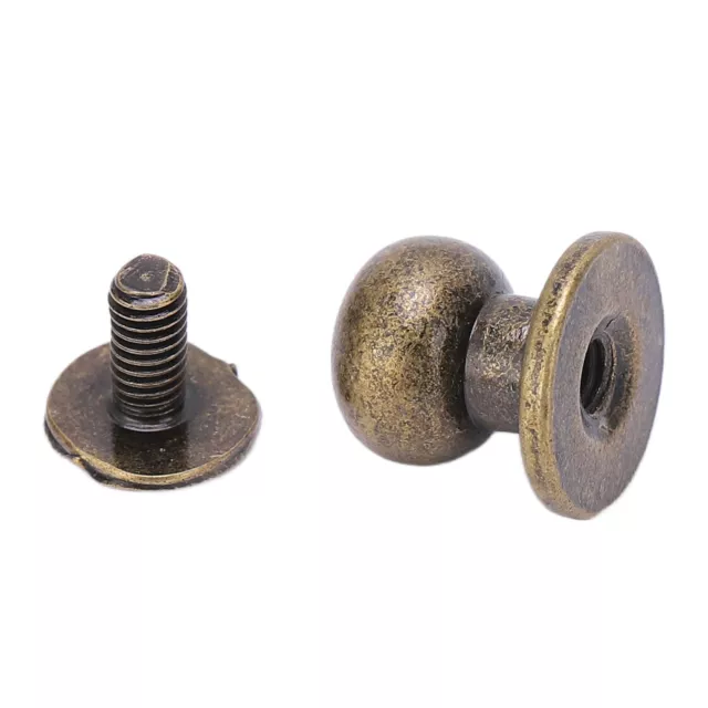 50 Sets Round Monk Head Rivets Studs DIY 10x8mm Button Spikes Spares(Bronze) Blw
