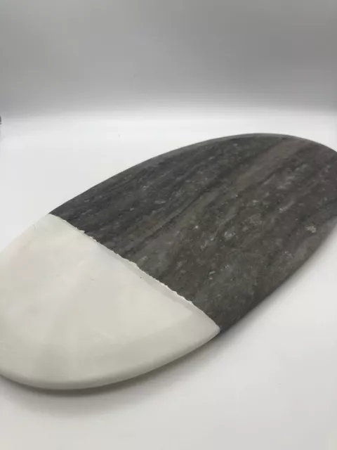 MCM Two Tone Marble Cutting Board Oval Cheese Charcuterie Platter Serving Tray