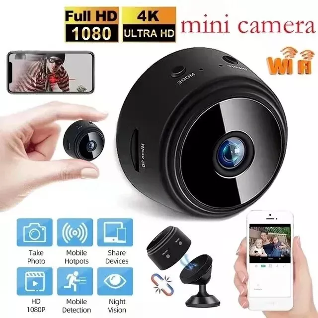 ✅ Mini Caméra Surveillance Espion WiFi HD 1080 Micro Enregistreur Vocal Sans Fil