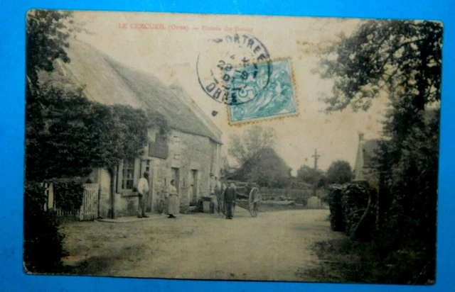 61 CPA  orne LE CERCEUIL  ENTREE DU BOURG  EN 1907 MAISON ATTELAGE