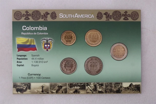 Colombia Coin Set With Coa B38 #16