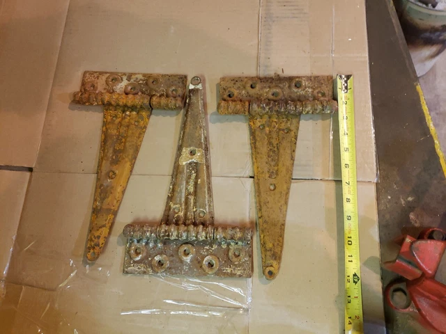 Lot Of 3 Vintage T-strap Barn Hinges 12'×7'