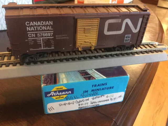 ATHEARN HO RAIL RUNNER 111 CANADIAN NATIONAL CN 576697 40' BOXCAR weathered KD's