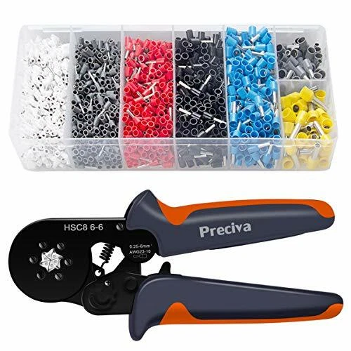 Ferrule Crimping Tool Kit Preciva Hexagonal Sawtooth Self-Adjustable Ratchet ...