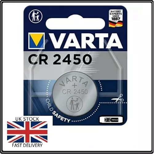 1 X CR2450 Varta Key Fob Battery For Volvo S40 V50 C30 C70 Xc60
