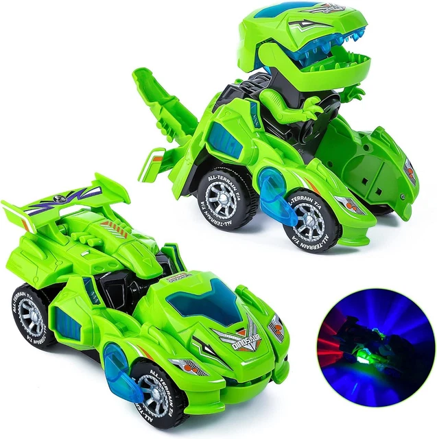 Dinosaurier LKW Spielzeug, Dinosaurier Skelettauto mit Geräuschen und Lichtern, 6 Dino Figuren, 4 Mini Dino Autos, Aktivitätsspielmatte, Eier und