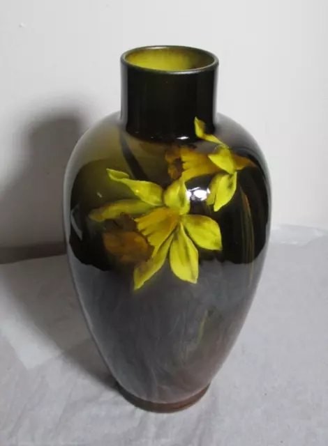 Rookwood Standard Glaze Art Pottery Vase Daffodils 1895 Artist Signed Shape 786D