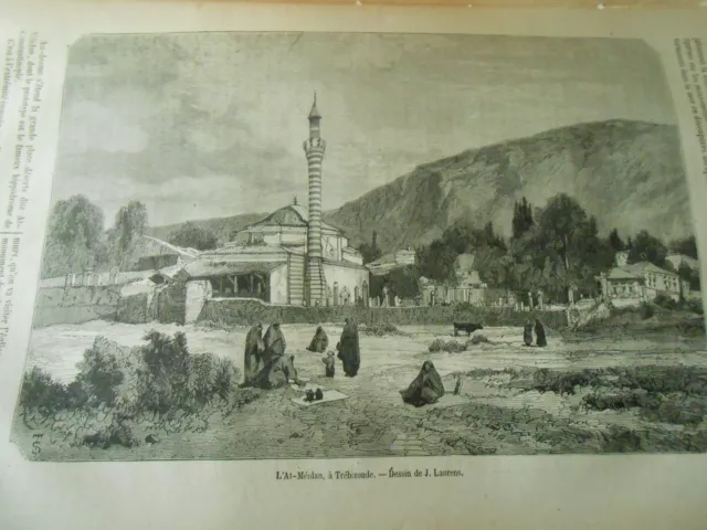L'At-Méidan grande place de Trébizonde Gravure Antique Print 1877