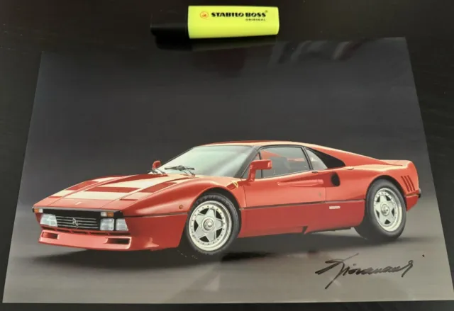 Autographe Photo Signed Chief Designer Pininfarina Ferrari 288 GTO Fioravanti