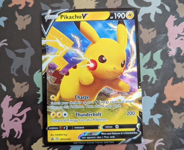 Pikachu V SWSH061 Half Art Sword & Shield Black Star Promo Pokemon Card NM