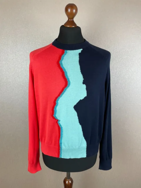 Paul Smith PS Designer Men's Cotton Mohair Blend Jumper Sweater Pullover  M / L