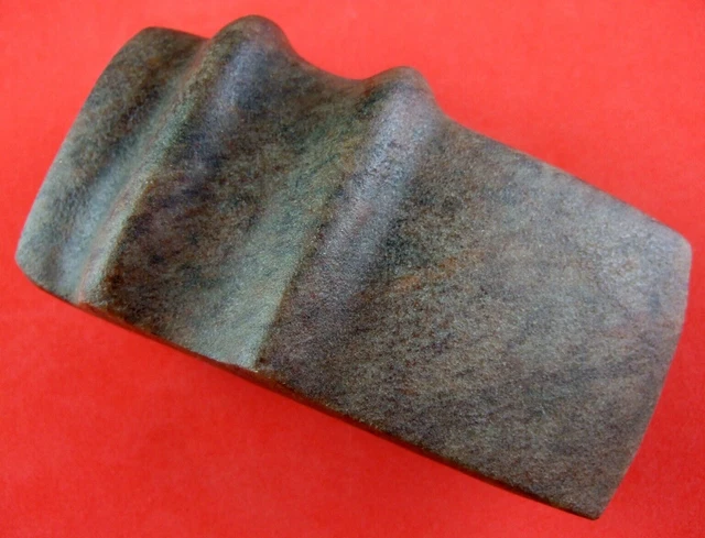 Indian Artifact 5 1/16 inch Michigan Raised Groove Quartz Axe Arrowheads